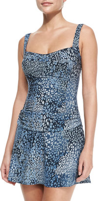 Karla Colletto Snake-Print Underwire Square-Neck One-Piece Swimsuit
