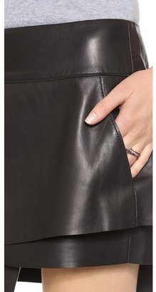Helmut Lang Petal Leather Miniskirt