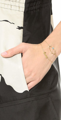 Jennifer Zeuner Jewelry Open Hamsa Bracelet with Turquoise