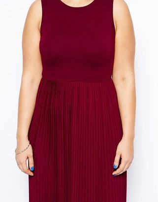 ASOS CURVE Exclusive Maxi Dress With Pleated Skirt