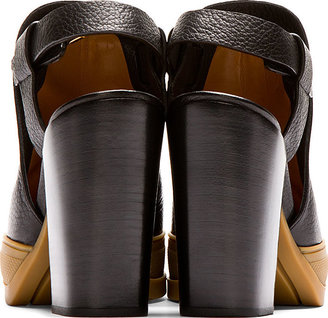 Chloé Black Leather Platform Sandals