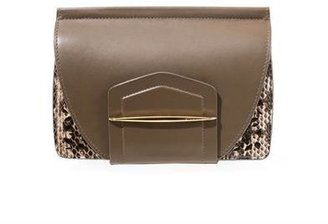 Nina Ricci Cart Blanche leather and snake-effect clutch