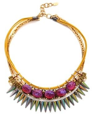 Elizabeth Cole Mexican Opal Bib Necklace