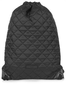 Topshop Womens Quilted Drawstring Backpack - Black