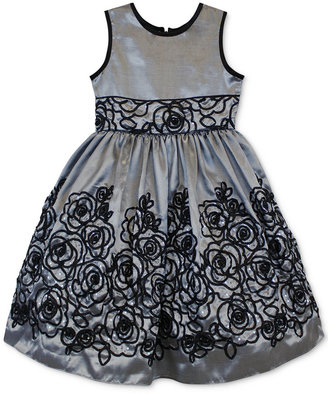 Jayne Copeland Girls' Embroidered Taffeta Dress