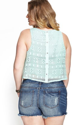 Forever 21 Plus Size Linen-Blend Crochet Lace Tank