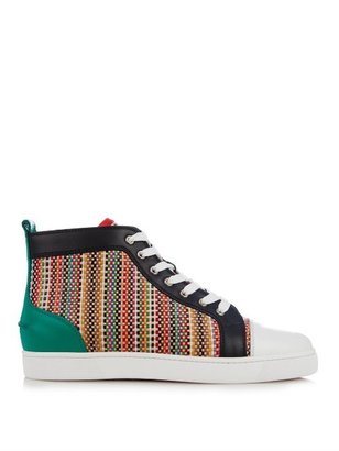 Christian Louboutin Luis woven-leather high-top trainers