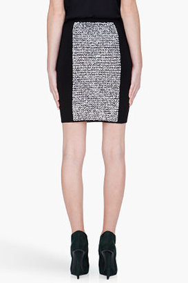 Alexander Wang Black Rubberized Tweed Pencil Skirt