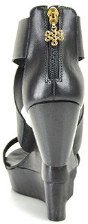 Diane von Furstenberg Opal - Leather Wedge Sandal in Black