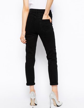 Elgin ASOS Farleigh High Waist Slim Mom Jeans in Washed Black