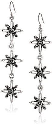 Lucky Brand Icicle" Pave Flower Drop Earrings