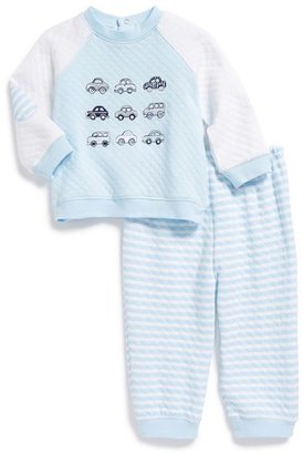 Little Me 'Cars' Quilted Sweatshirt & Pants (Baby Boys)