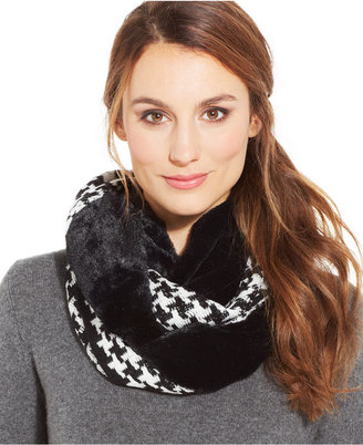 Collection XIIX Houndstooth Infinity Loop with Faux Fur