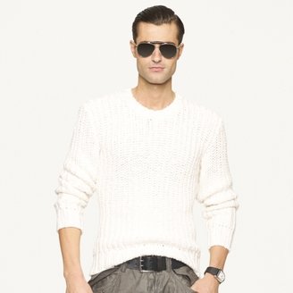 Ralph Lauren Black Label Denim Chunky-Rib Cotton Sweater
