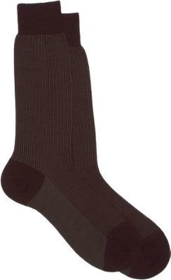 Barneys New York Mélange Rib-Knit Midcalf Socks