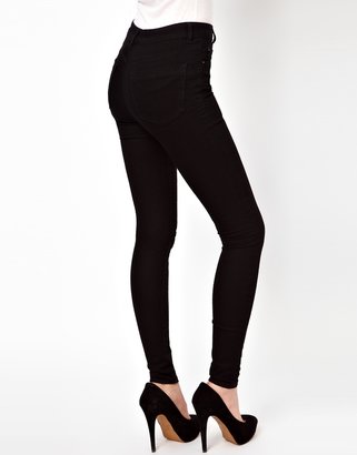 ASOS Ridley High Waist Ultra Skinny Jeans in Clean Black