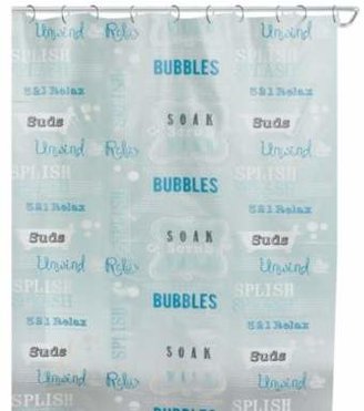 India Ink Bubble Bath 70-Inch x 72-Inch Shower Curtain in Aqua