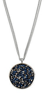 Kenneth Cole Blue/Black Diamond Faceted Bead Round Pendant Necklace