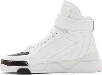 Givenchy White Leather Runway High-Top Sneakers