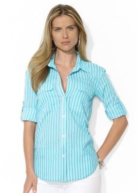 Lauren Ralph Lauren Striped Cotton-Silk Shirt