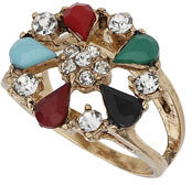 Topshop Womens Flower Cut-Out Ring - Multi