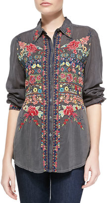 Johnny Was Collection Talin Embroidered Blouse