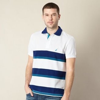 Nautica White multi striped polo shirt
