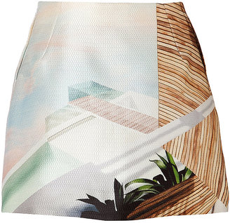 Mary Katrantzou Silk-Wool Seagauge Kal Mini Skirt in Multi