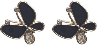 Wet Seal Rhinestone Butterfly Button Earrings
