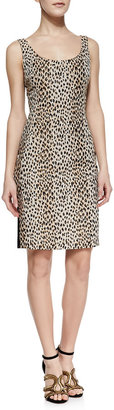 Diane von Furstenberg Arianna Cheetah Print Front Dress, Carmel/Pearl/Black