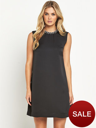 French Connection Encrusted Pearl Detail Shift Dress