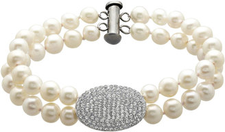 JCPenney FINE JEWELRY Cultured Freshwater Pearl & Crystal Bracelet