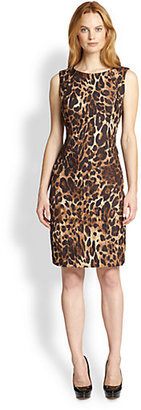 Lafayette 148 New York Abella Leopard-Print Jacquard Dress