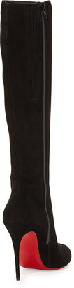 Christian Louboutin Fifi Botta Suede Red Sole Knee Boot, Black