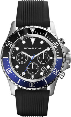 Michael Kors Oversize Black Silicone Everest Chronograph Watch