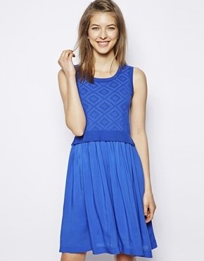 NW3 by Hobbs Dress with Eyelet Embroidery - Blue