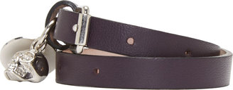 Alexander McQueen Purple Leather Wrap Bracelet