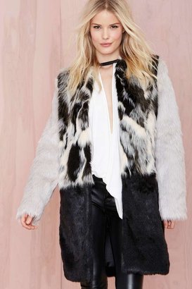 Nasty Gal Glamorous Tone Up Faux Fur Coat