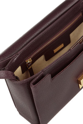 The Row Book Bag textured-leather clutch
