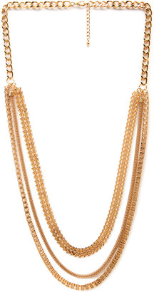 Forever 21 Heavy Metal Layered Chain Necklace