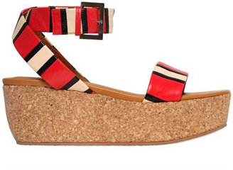 See by Chloe 70mm Patchwork Leather & Cork Sandals