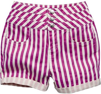 Free Spirit 19533 Freespirit High Waisted Stripe Denim Shorts
