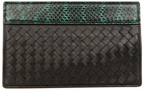 Bottega Veneta Elaph snakeskin and intrecciato leather clutch
