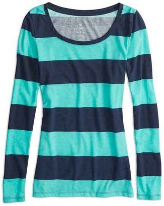 American Eagle Factory Striped Scoop Neck T-Shirt