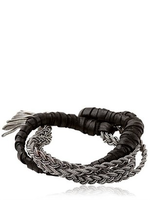 Emanuele Bicocchi Woven Leather & Sterling Silver Bracelet