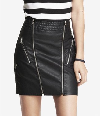 Express High Waist (Minus The) Leather Zippered Mini Skirt