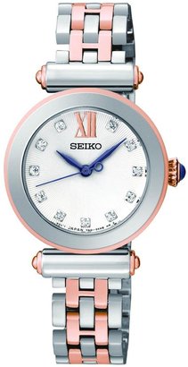 Seiko Crystal Set Two Tone Stainless Steel T-bar Ladies Watch
