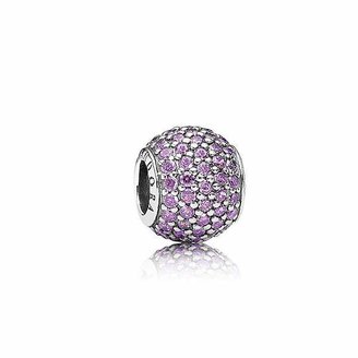 Pandora Fancy purple cubic zirconia pave silver charm