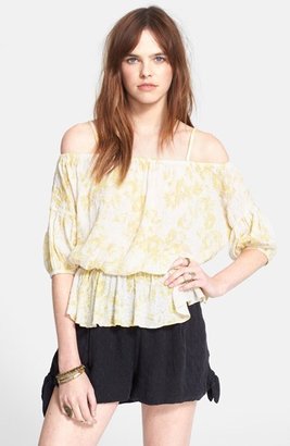 Free People 'Shades of Cool' Strappy Print Blouse