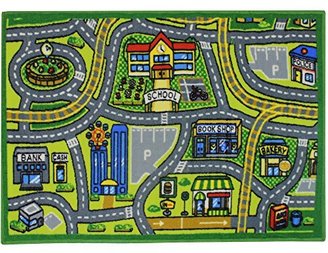 JVL Children's Road Map Town Play Mat - 80 x 110 cm